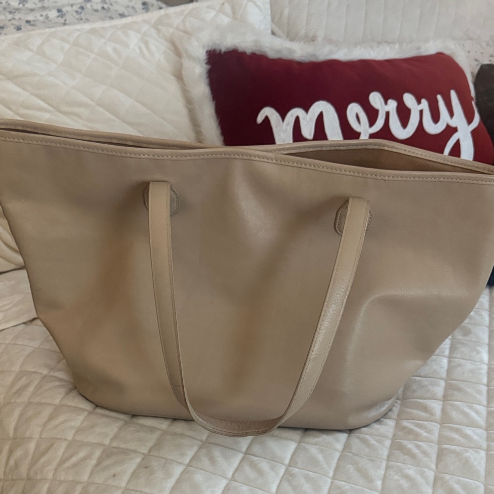 J. Crew Classic Beige Tote Bag